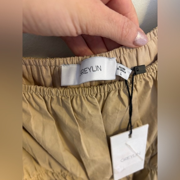 Greylin Ballon Sleeve Poplin Mini Dress NWT - Picture 5 of 9